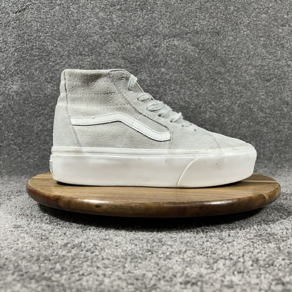 Vans Sk8-Hi Tapered Stackform Women's Size 8 Gray Suede Platform Shoes Used